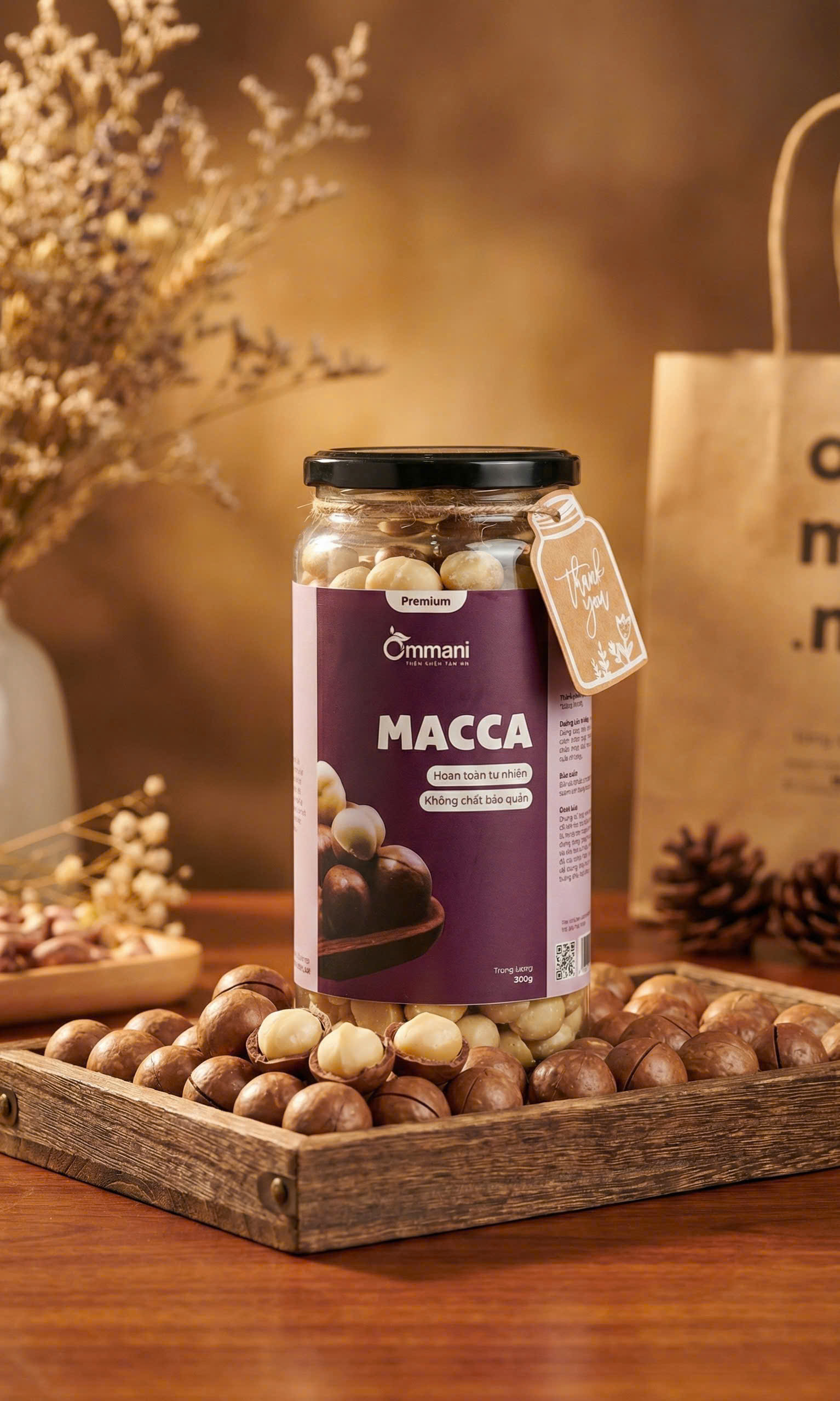 Mắc ca tách vỏ 500 gam size đại hũ thủy tinh